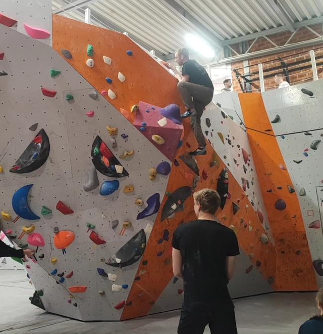 Another climber on the wall